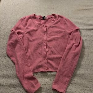 Cropped cardigan sweater